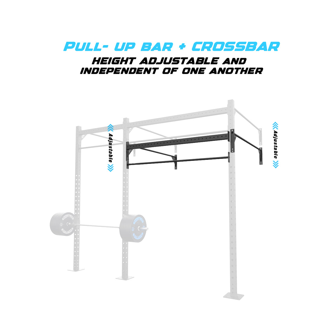 10' Wall-Mount Builder® Pull Up Rig Pull-Up Bar and Crossbar Adjustability
