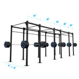 24' Freestanding Builder® Pull Up Rig: Dual-Independent Bars length and width dimensions