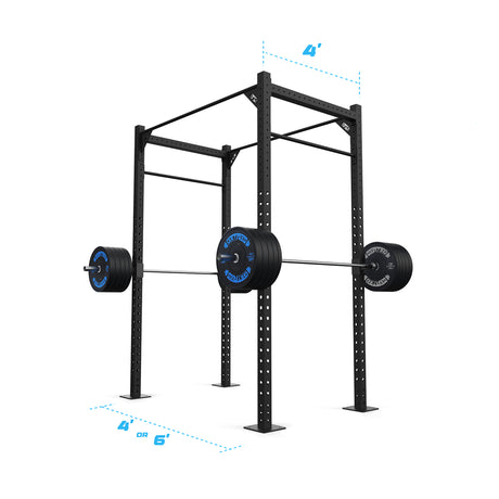 4' Freestanding Builder® Pull Up Rig: Dual-Independent Bars length and width dimensions