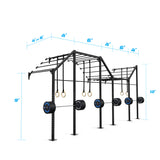 24' Wall-Mount Builder® Pull Up Rig: Expert 1 length and width dimensions