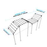 24' Wall-Mount Builder® Pull Up Rig Monkey bar middle spacing

