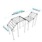 24' Freestanding Builder® Pull Up Rig Monkey bar middle spacing
