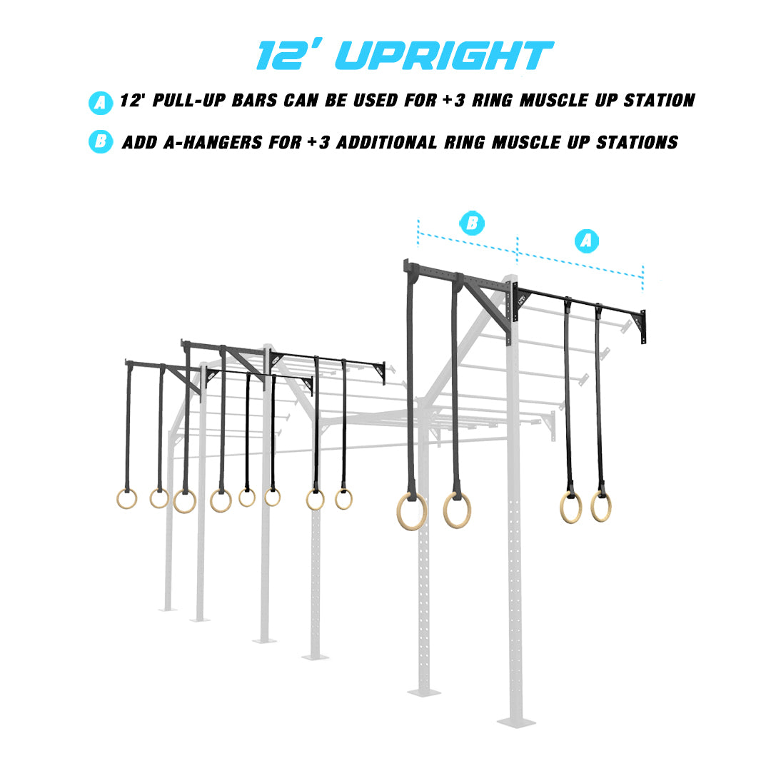 24' Wall-Mount Builder® Pull Up Rig 12' Upright Features
