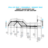 24' Freestanding Builder® Pull Up Rig  Pull-Up Bar, Crossbar and Monkey Bar Adjustability