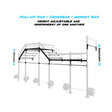 24' Wall-Mount Builder® Pull Up Rig Pull-Up Bar, Crossbar and Monkey Bar Adjustability
