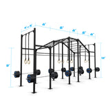 24' Freestanding Builder® Pull Up Rig: Expert 3 length and width dimensions