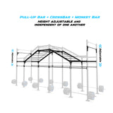 24' Freestanding Builder® Pull Up Rig Pull-Up Bar, Crossbar and Monkey Bar Adjustability
