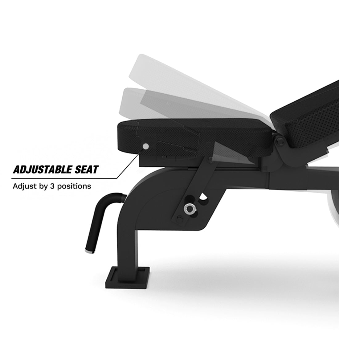 Adjustable seat pad with 3 positions