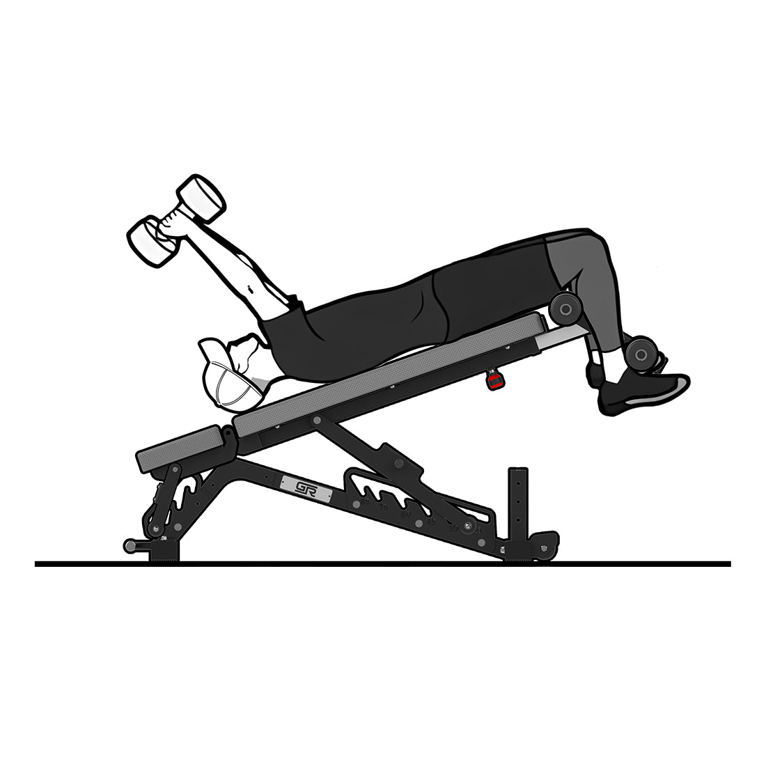 FIDAB-2 Adjustable Bench: Black