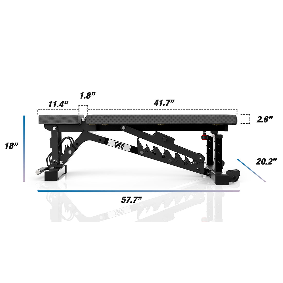FIDAB-2 Adjustable Bench: Red