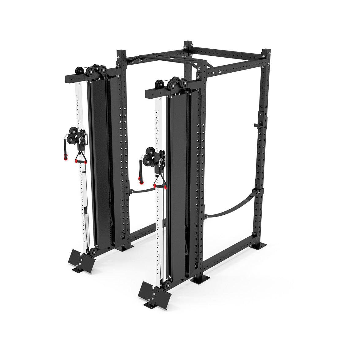 2x Functional Trainer Single Column Weight Stack 1000 attached to our 4-Post Titan Power Cage
