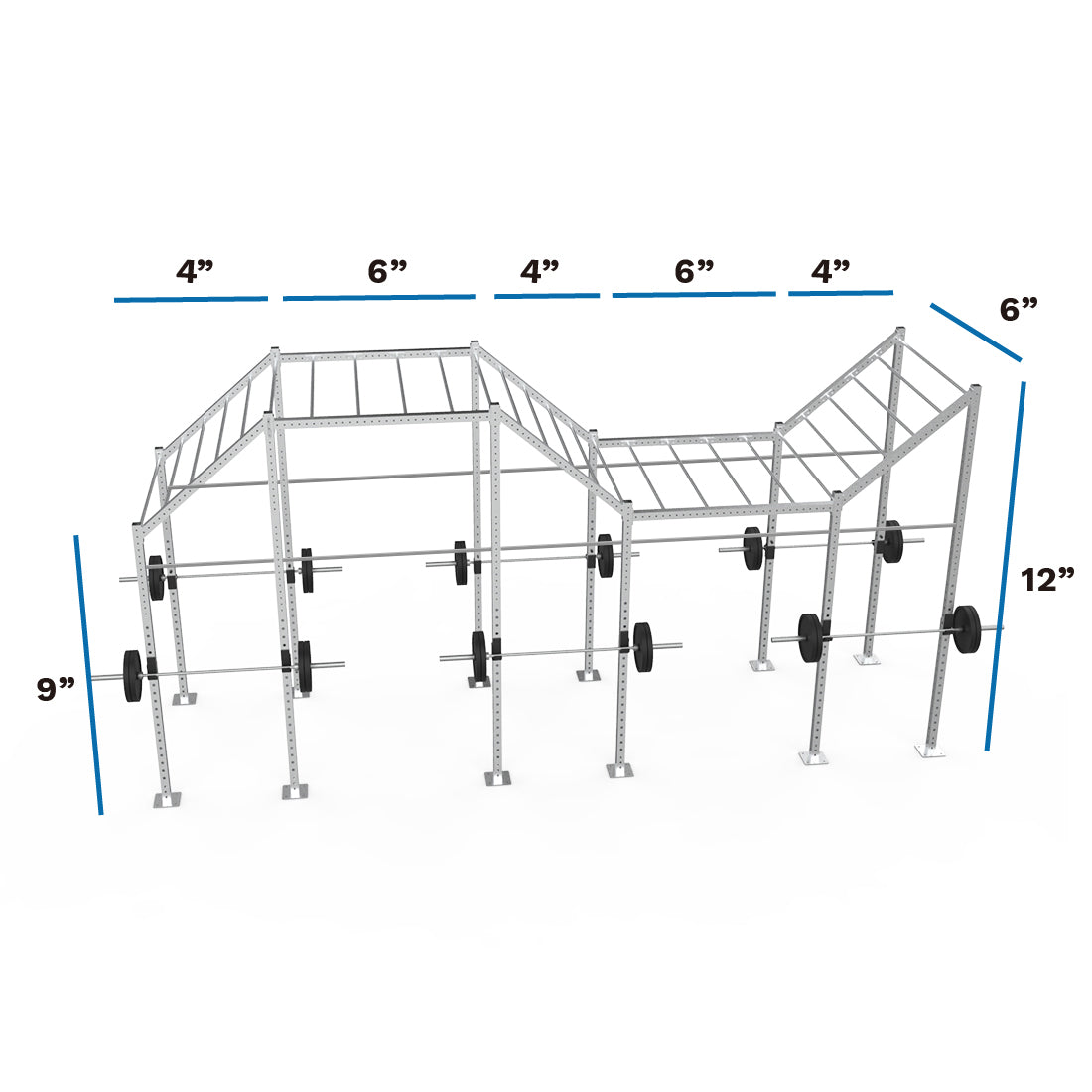 24' Galvanized Freestanding Builder Rig: Expert 1 dimensions