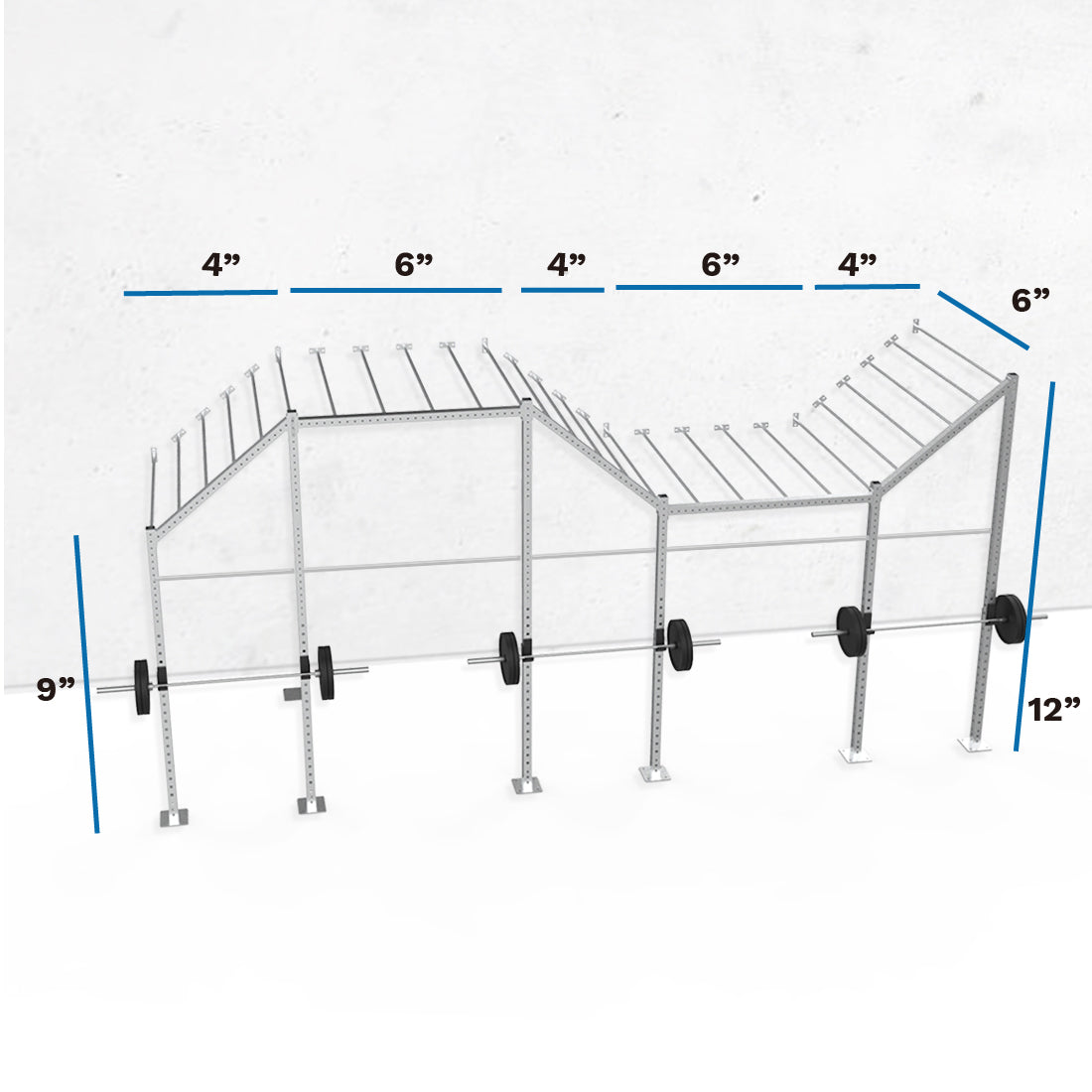 24' Galvanized Wall-Mount Builder Rig: Expert 1 dimensions
