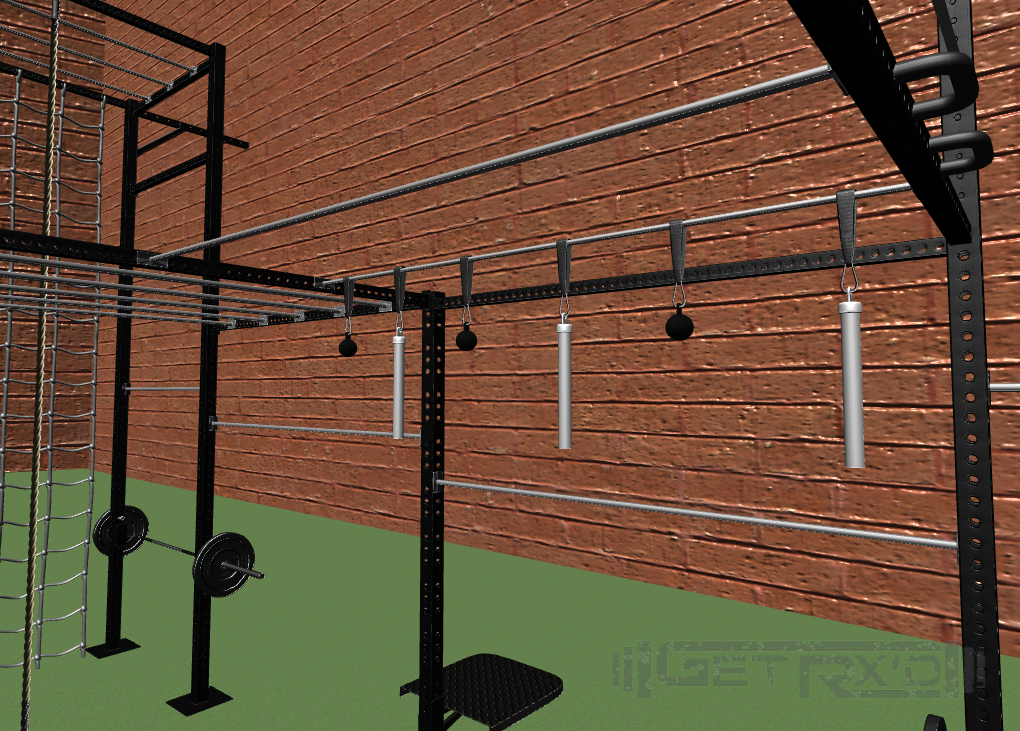 3rd: Shimmy Across the 6' Bar OR Use the (optional added) Grip Strength Training Tools to Get Across
