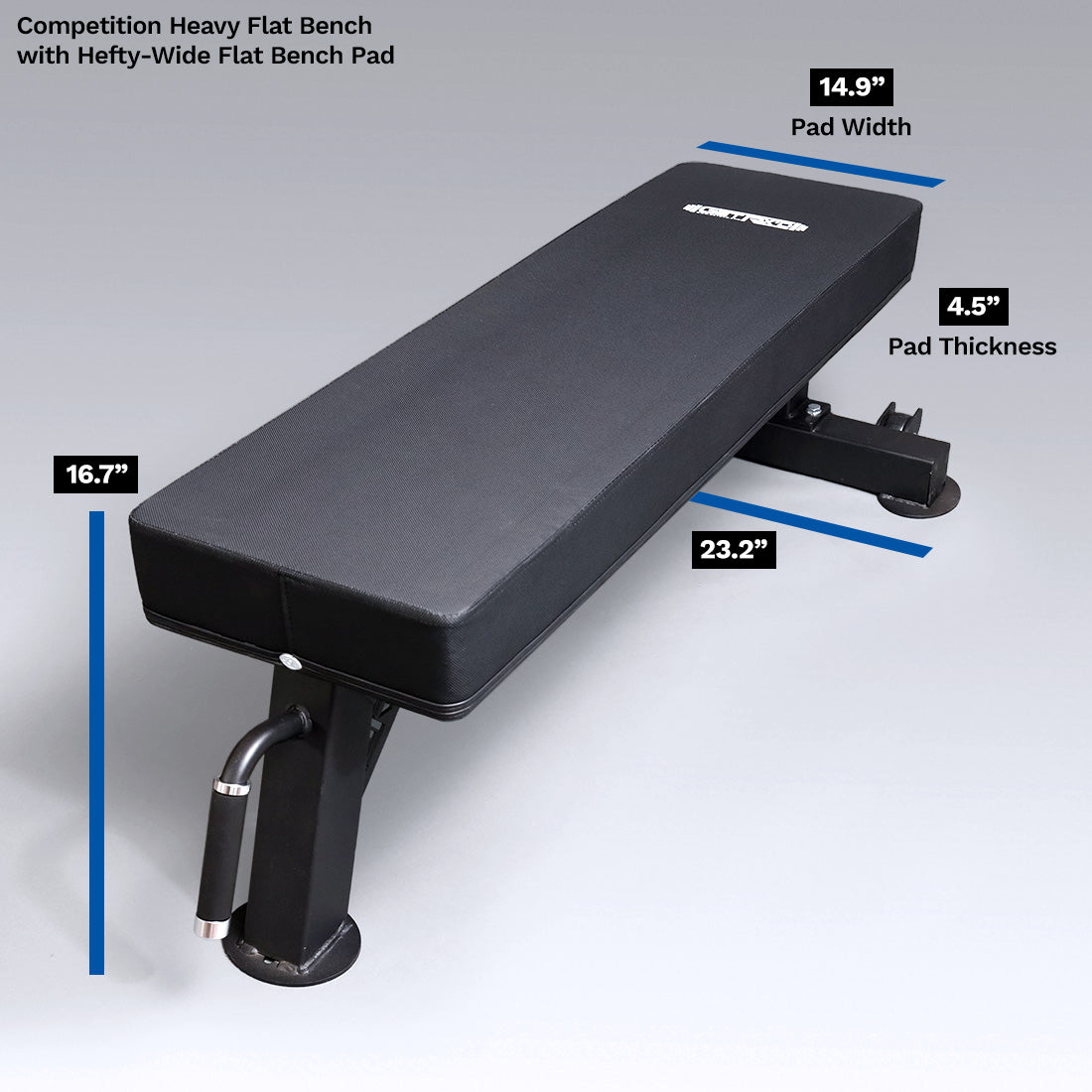 (2) Competition Heavy Flat Bench + Hefty-Wide Flat Bench Pad