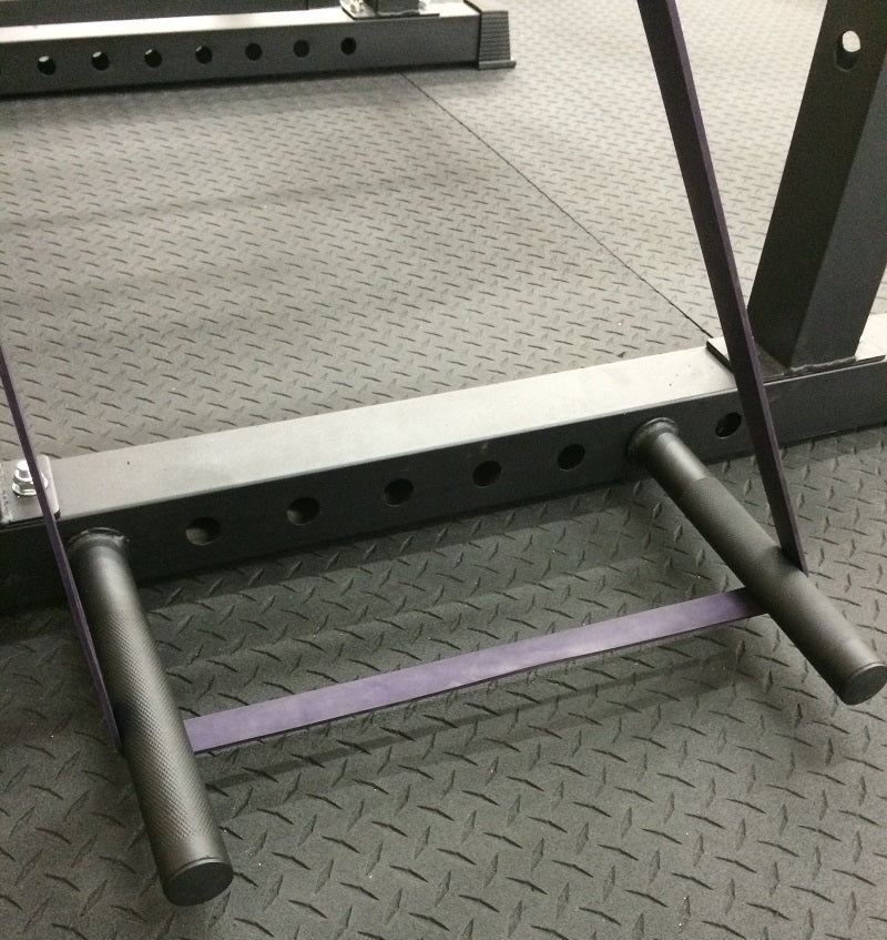 Base of Goliath Power Cage has holes to add our Pegs Bar