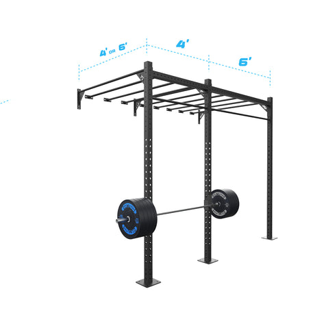 10' Wall-Mount Builder® Pull Up Rig: Intermediate 1 length and width dimensions