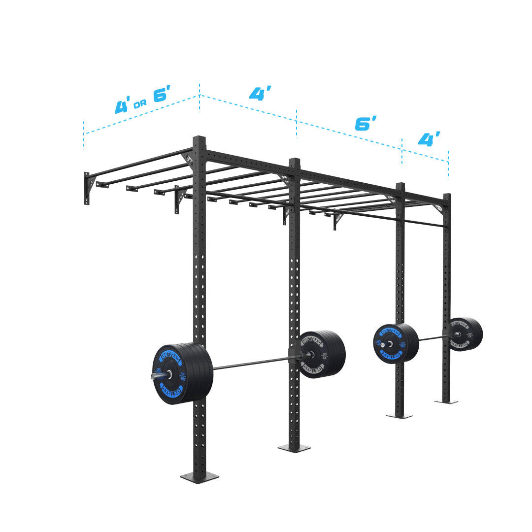 14' Wall-Mount Builder® Pull Up Rig: Intermediate 1 length and width dimensions