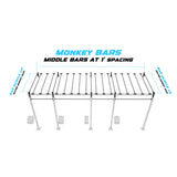 20' Wall-Mount Builder® Pull Up Rig Monkey bar middle spacing
