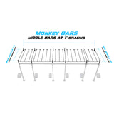 24' Wall-Mount Builder® Pull Up Rig Monkey bar middle spacing
