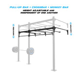 10' Wall-Mount Builder® Pull Up Rig Pull-Up Bar, Crossbar and Monkey Bar Adjustability