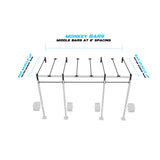 14' Wall-Mount Builder® Pull Up Rig Monkey bar middle spacing
