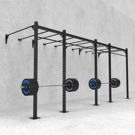 20' Wall-Mount Builder® Pull Up Rig: Intermediate 1 w/ 2' Monkey Bar Spacing