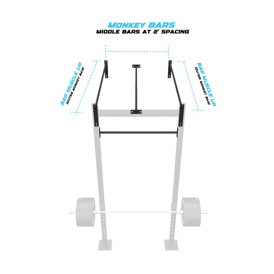 4' Wall-Mount Builder® Pull Up Rig Monkey bar middle spacing