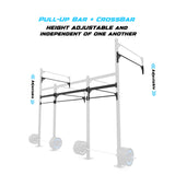 14' Wall-Mount Builder® Pull Up Rig Pull-Up Bar and Crossbar Adjustability
