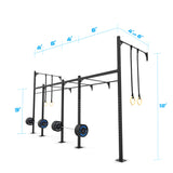 20' Wall-Mount Builder® Pull Up Rig: Intermediate 2 length and width dimensions