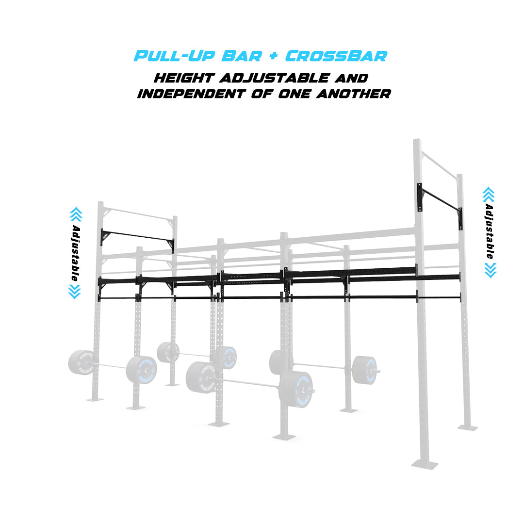 20' Freestanding Builder® Pull Up Rig Pull-Up Bar and Crossbar Adjustability
