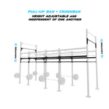 20' Freestanding Builder® Pull Up Rig Pull-Up Bar and Crossbar Adjustability