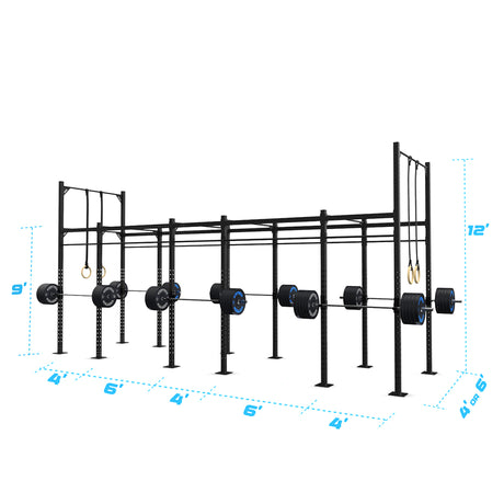 24' Freestanding Builder® Pull Up Rig: Intermediate 2 length and width dimensions