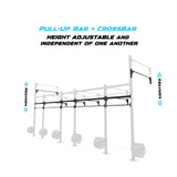 24' Wall-Mount Builder® Pull Up Rig Pull-Up Bar and Crossbar Adjustability
