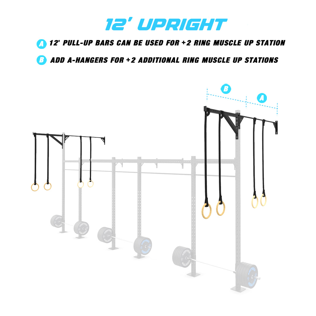 24' Wall-Mount Builder® Pull Up Rig 12' Upright Features
