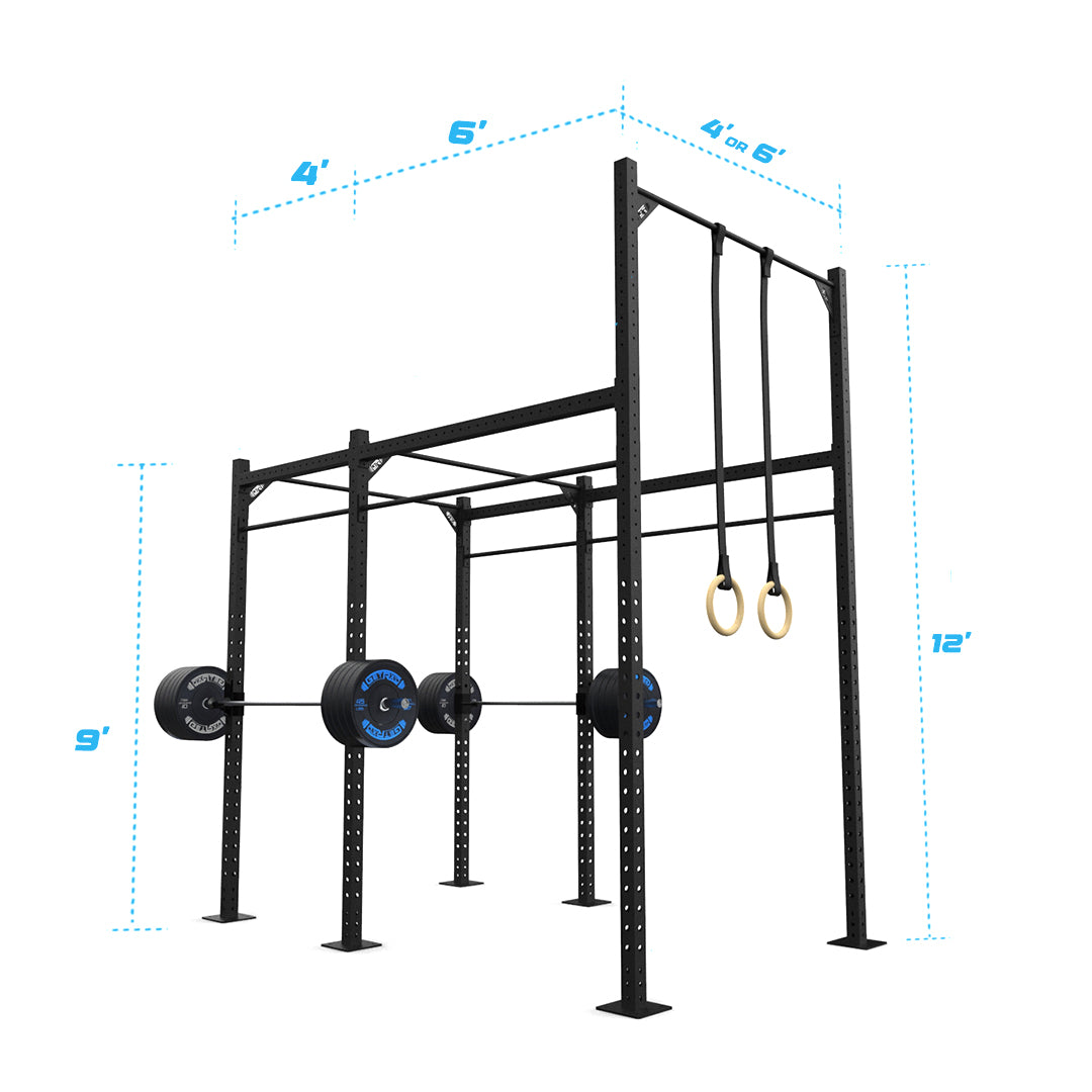 10' Freestanding Builder® Pull Up Rig: Intermediate 3 length and width dimensions