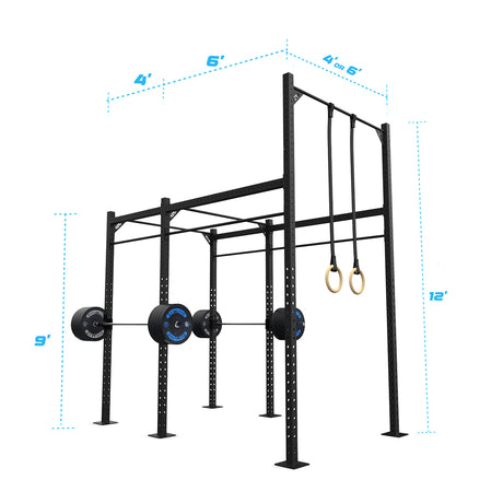10' Freestanding Builder® Pull Up Rig: Intermediate 3 length and width dimensions