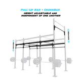 14' Freestanding Builder® Pull Up Rig Pull-Up Bar and Crossbar Adjustability

