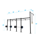 20' Wall-Mount Builder® Pull Up Rig: Intermediate 3 length and width dimensions