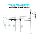 20' Wall-Mount Builder® Pull Up Rig Pull-Up Bar and Crossbar Adjustability
