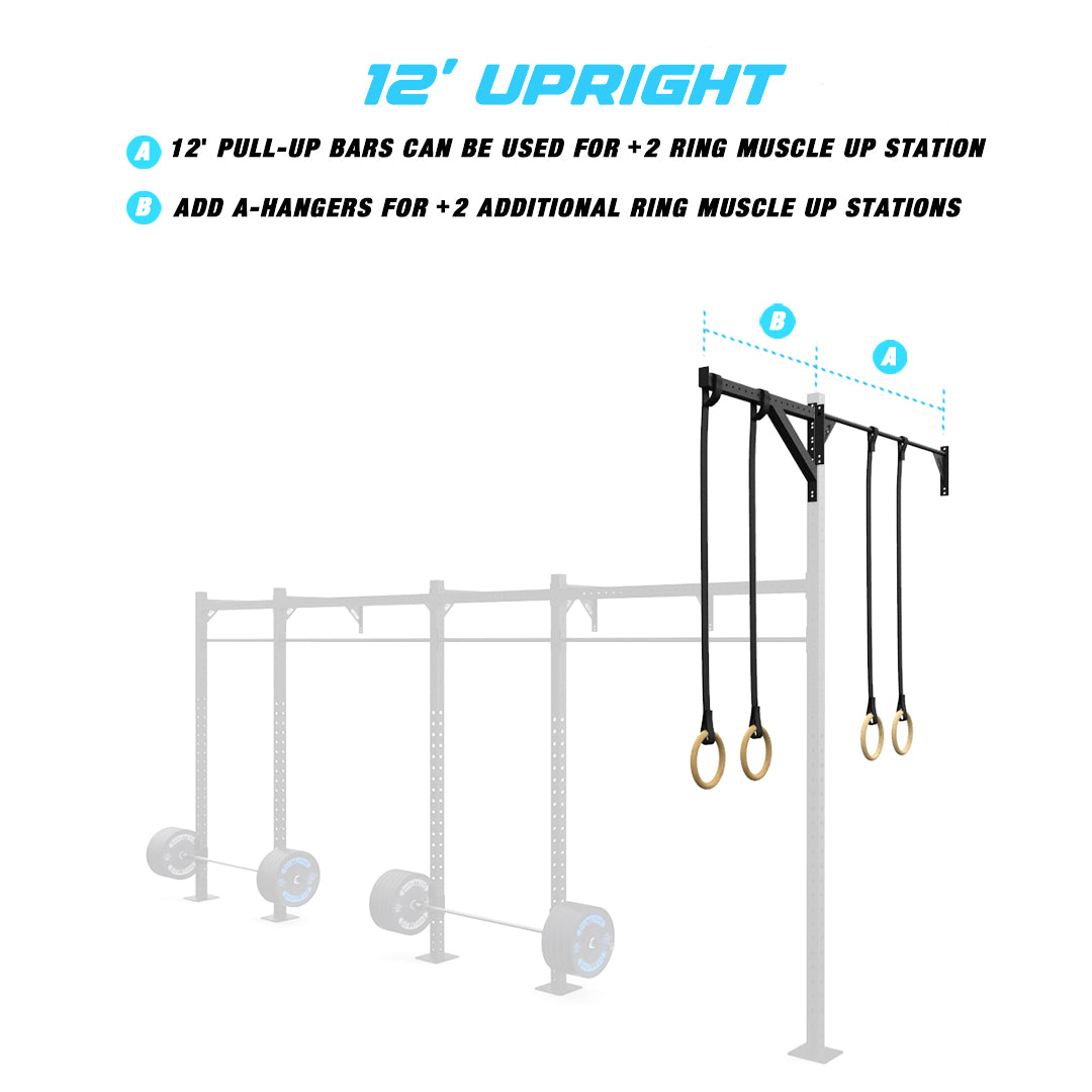 20' Wall-Mount Builder® Pull Up Rig 12' Upright Features
