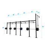 24' Wall-Mount Builder® Pull Up Rig: Intermediate 3 length and width dimensions