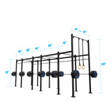 24' Freestanding Builder® Pull Up Rig: Intermediate 3 length and width dimensions