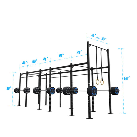 24' Freestanding Builder® Pull Up Rig: Intermediate 3 length and width dimensions