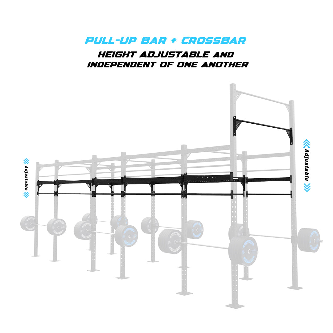 24' Freestanding Builder® Pull Up Rig Pull-Up Bar and Crossbar Adjustability