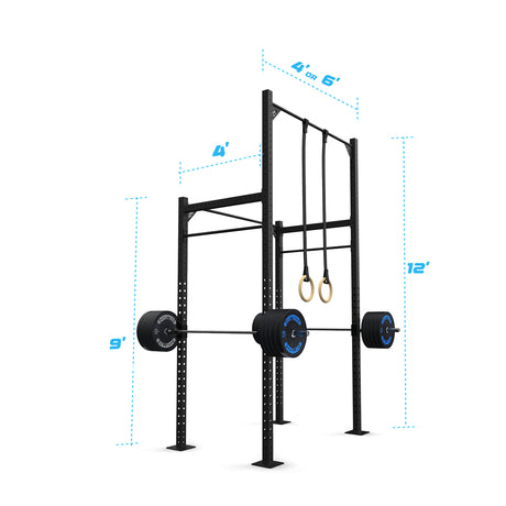 Powder-Coated Backyard Builder® RMU Pull Up Rig length and width dimensions