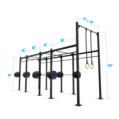 20' Freestanding Builder® Pull Up Rig: Intermediate 3 length and width dimensions
