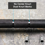 Consistent, Well-Crafted Knurl with dual knurl marks and no center knurl