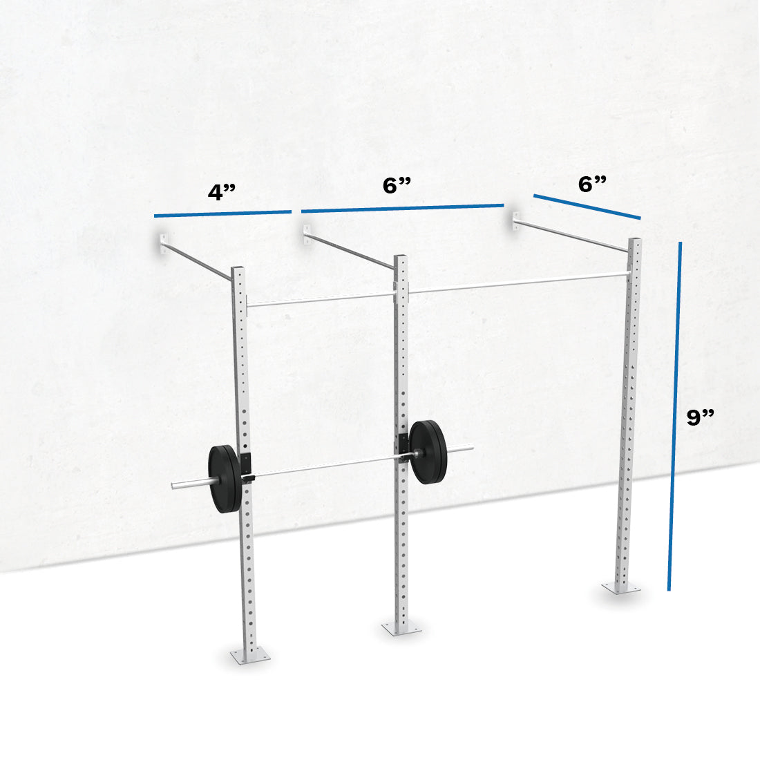 Convert to 10' Length x 6' Depth: Add additional 6' Length x 6' Depth Add-On Section to the starting 4' x 6' Depth Wall-Mount Section