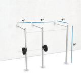 Convert to 10' Length x 6' Depth: Add additional 6' Length x 6' Depth Add-On Section to the starting 4' x 6' Depth Wall-Mount Section